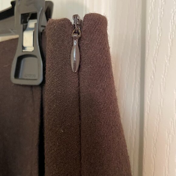 HARVE' BENARD WOOL A-LINE BROWN SKIRT, MAXI LENGTH, SIZE 12 - Picture 3 of 8